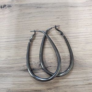 Slate Metal Hoop Earrings